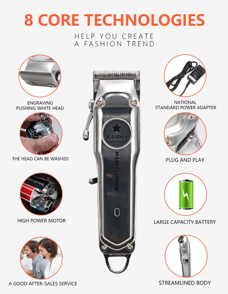 Kemei Rechargeable Electric Hair Clipper for Men - Cozy & Co. Market