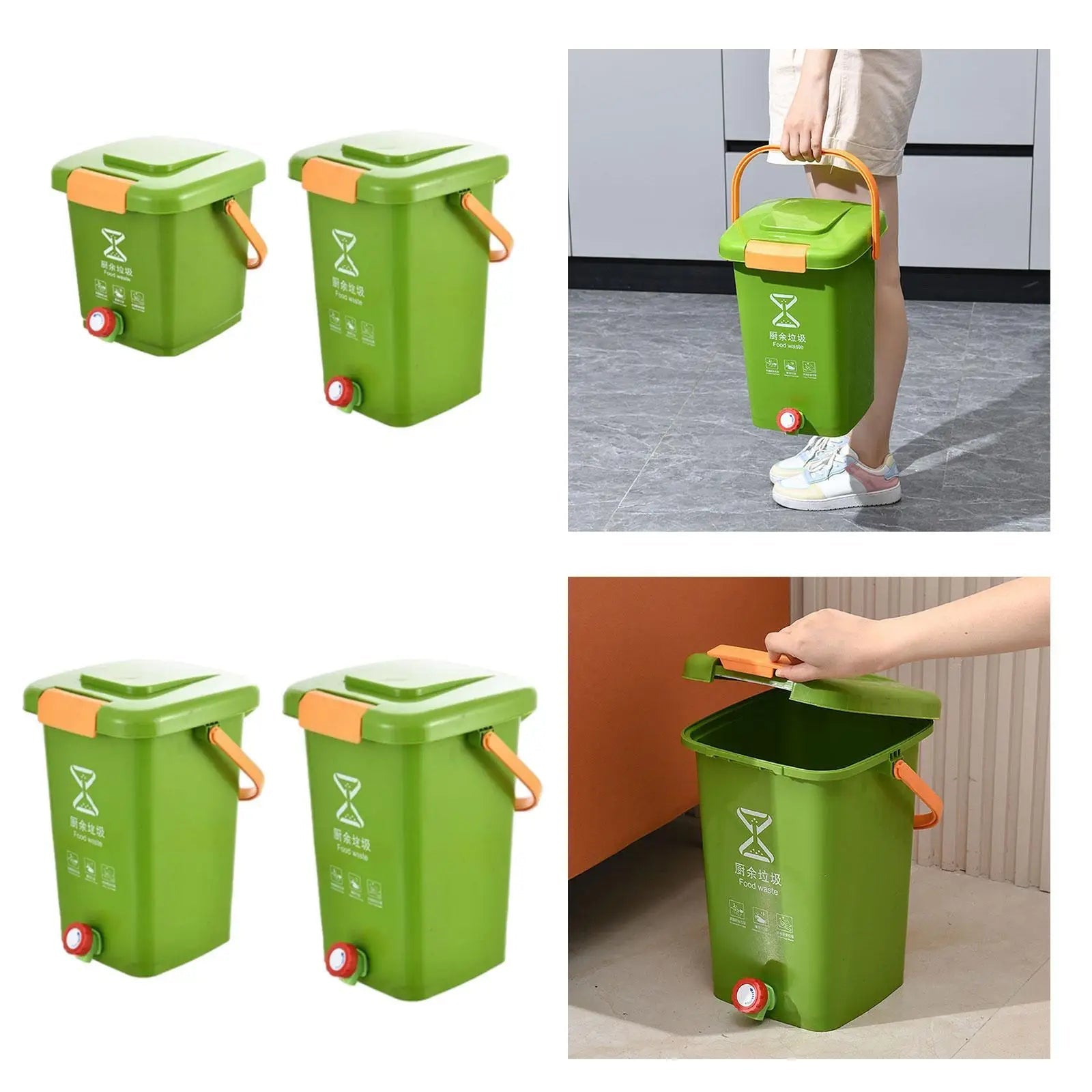 Kitchen Waste Compost Bucket Easy to Clean Modern Composting Recycle Bucket Trash Can for Pantry Home Countertop Kitchen - Cozy & Co. Market