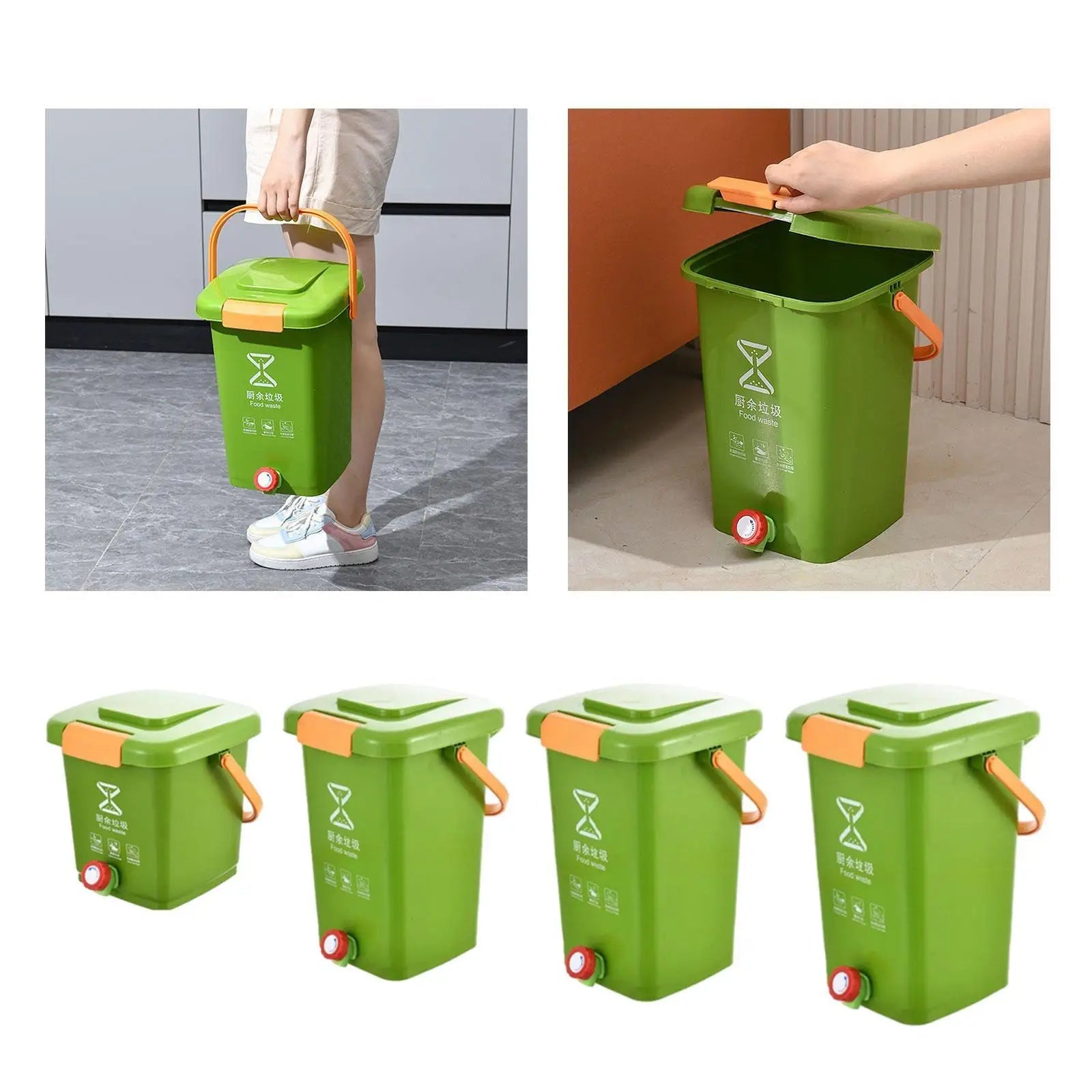 Kitchen Waste Compost Bucket Easy to Clean Modern Composting Recycle Bucket Trash Can for Pantry Home Countertop Kitchen - Cozy & Co. Market