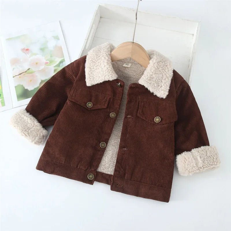 Korean Stylish Winter Quilted Jacket Corduroy Eco-Friendly Breathable Kids Coats for Boys and Girls - Cozy & Co. Market