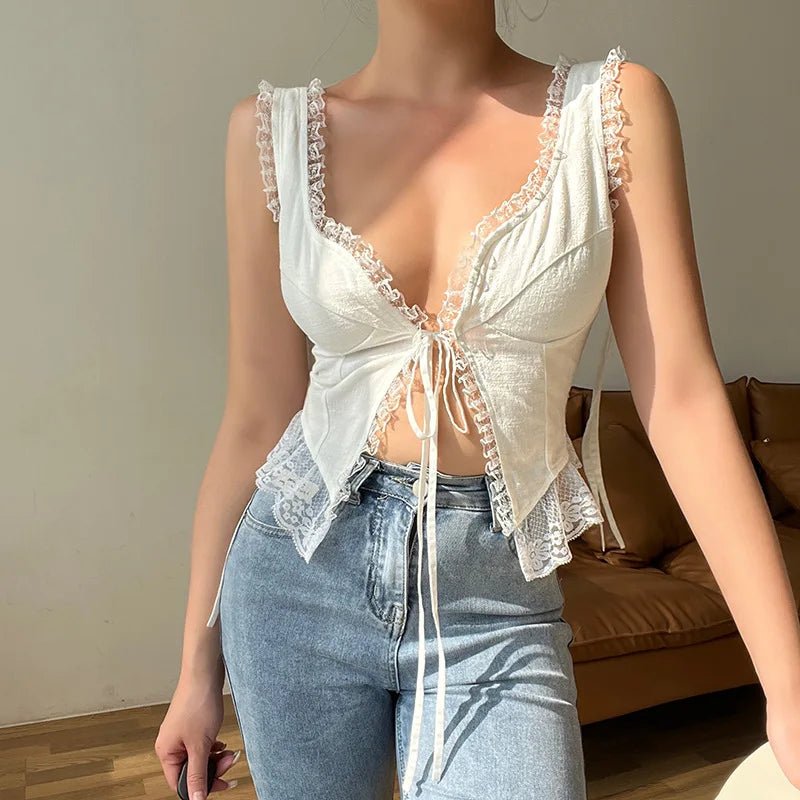Lace Bandage Crop Top - Cozy & Co. Market
