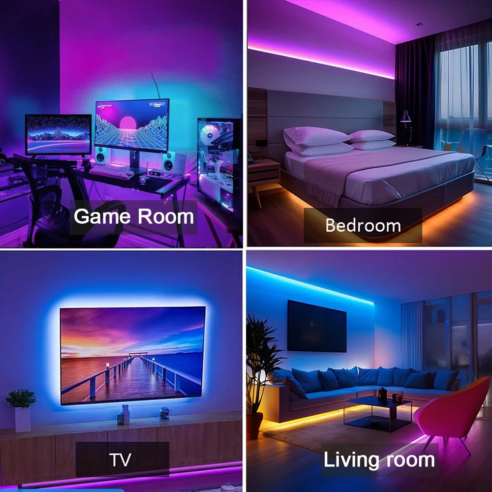 Led Strip Lights Music Sync Led Lights Room with APP Control, Flexible Ribbon Tape Lights for Home Party Decor TV Backlight - Cozy & Co. Market