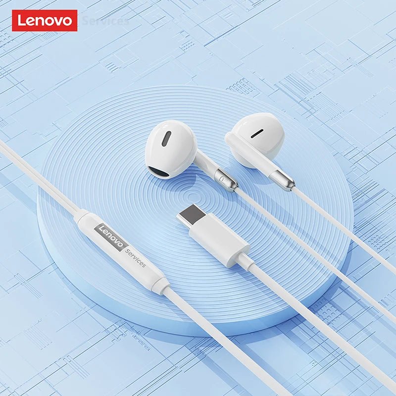 Lenovo Wired Earphones Gaming Headset Low Latency Headphones TypeC 3.5mm AUX In-Ear Earbuds with Mic For iPhone 16 17 New Y106 - Cozy & Co. Market