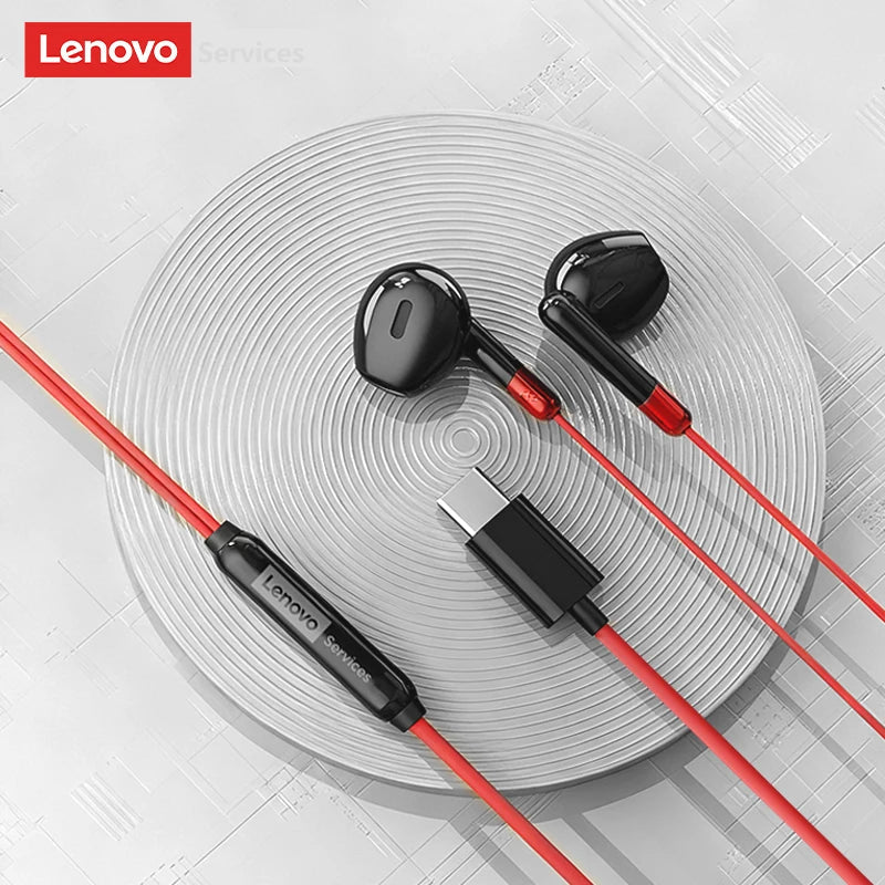 Lenovo Wired Earphones Gaming Headset Low Latency Headphones TypeC 3.5mm AUX In-Ear Earbuds with Mic For iPhone 16 17 New Y106 - Cozy & Co. Market