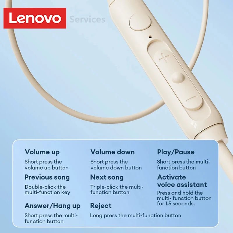 Lenovo Wired Earphones Gaming Headset Low Latency Headphones TypeC 3.5mm AUX In-Ear Earbuds with Mic For iPhone 16 17 New Y106 - Cozy & Co. Market