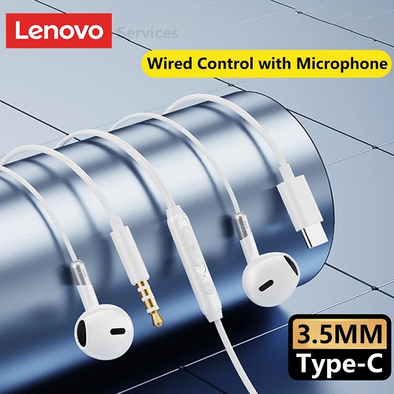 Lenovo Wired Earphones Gaming Headset Low Latency Headphones TypeC 3.5mm AUX In-Ear Earbuds with Mic For iPhone 16 17 New Y106 - Cozy & Co. Market