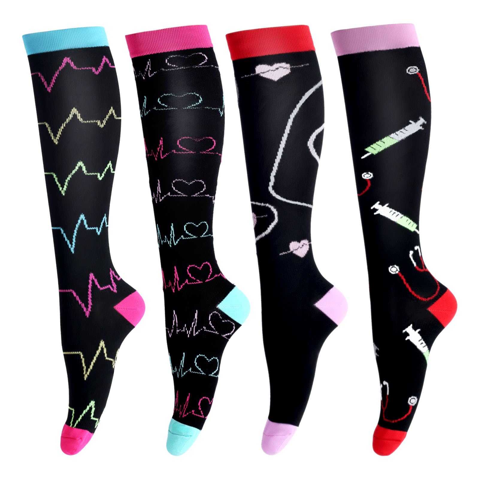 LEOSTEP Compression Socks for Women & Men Circulation Long Stockings Support for Nurses Pregnant Hiking Riding Running - Cozy & Co. Market