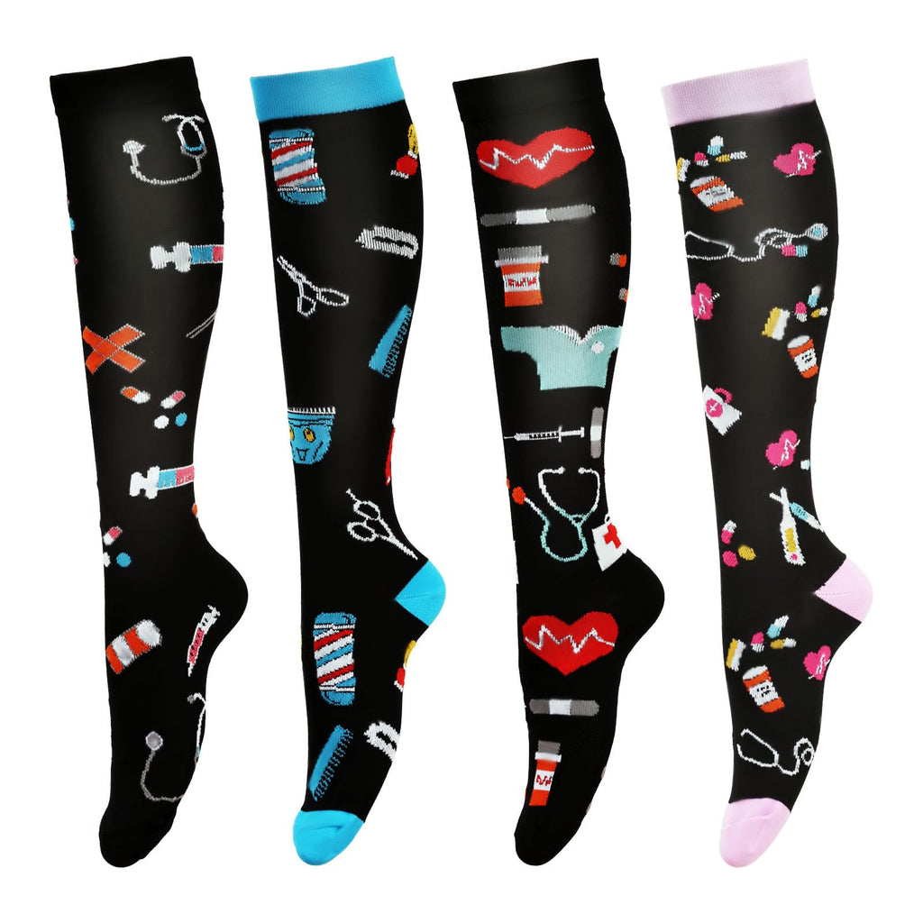 LEOSTEP Compression Socks for Women & Men Circulation Long Stockings Support for Nurses Pregnant Hiking Riding Running - Cozy & Co. Market