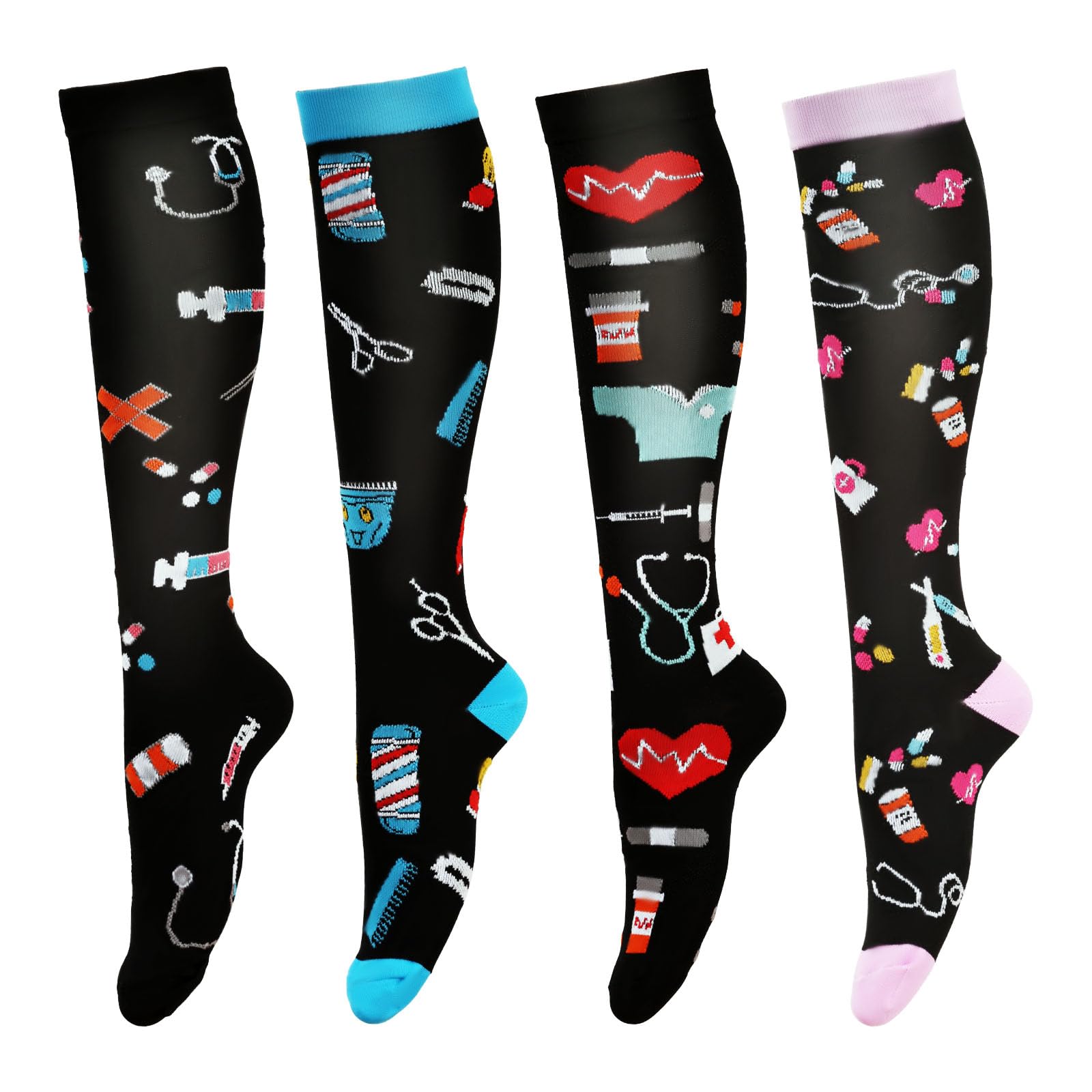 LEOSTEP Compression Socks for Women & Men Circulation Long Stockings Support for Nurses Pregnant Hiking Riding Running - Cozy & Co. Market