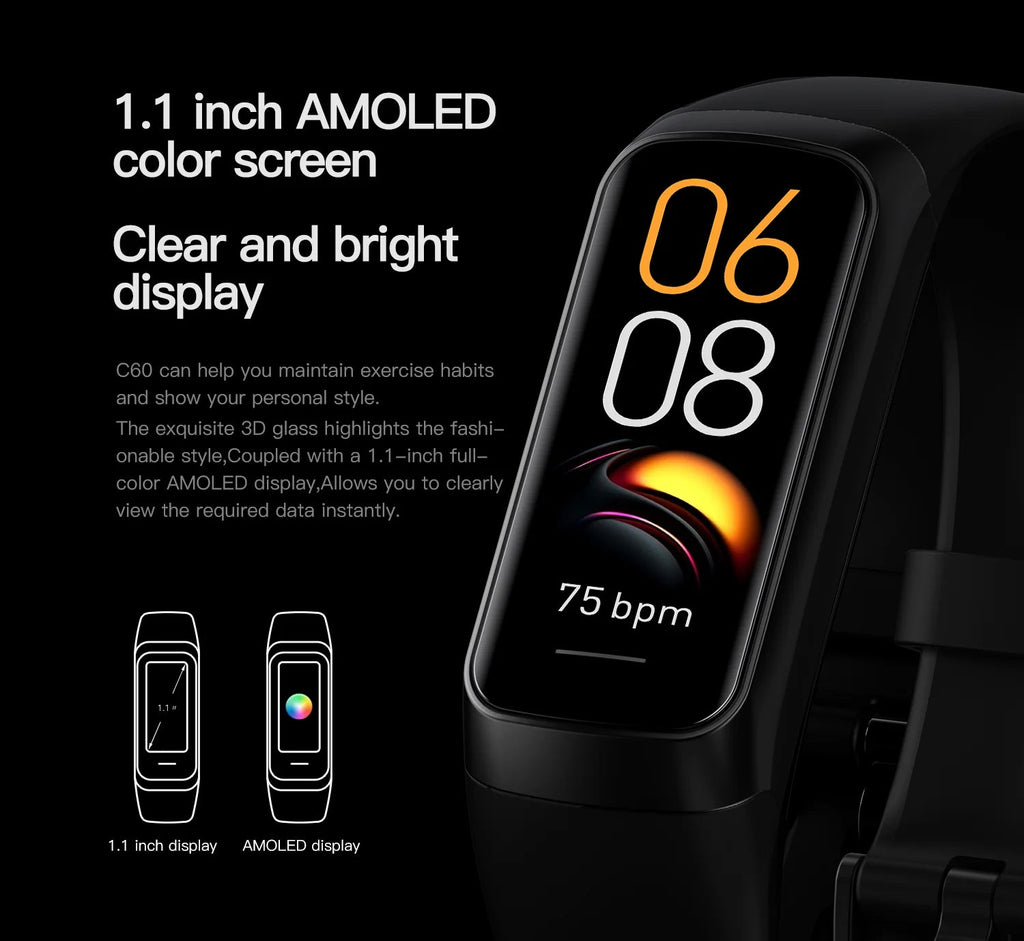 LIGE Amoled Smart Watch Men 2025 Smart Band Women Heart Rate Blood Smartwartch Waterproof Smart Bracelet Sport Fitness Tracker - Cozy & Co. Market