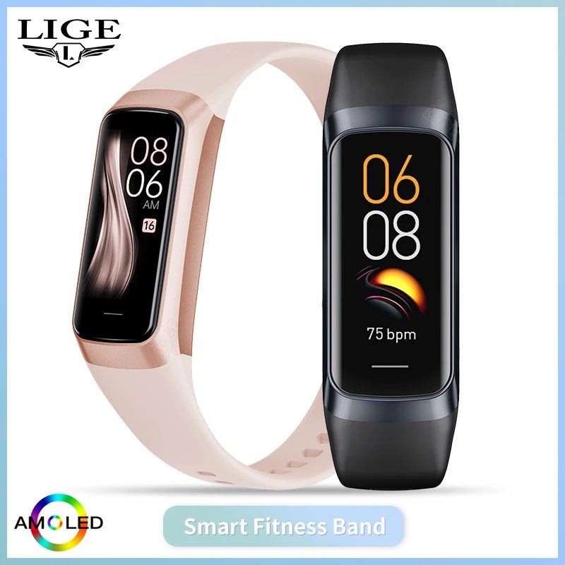 LIGE Amoled Smart Watch Men 2025 Smart Band Women Heart Rate Blood Smartwartch Waterproof Smart Bracelet Sport Fitness Tracker - Cozy & Co. Market