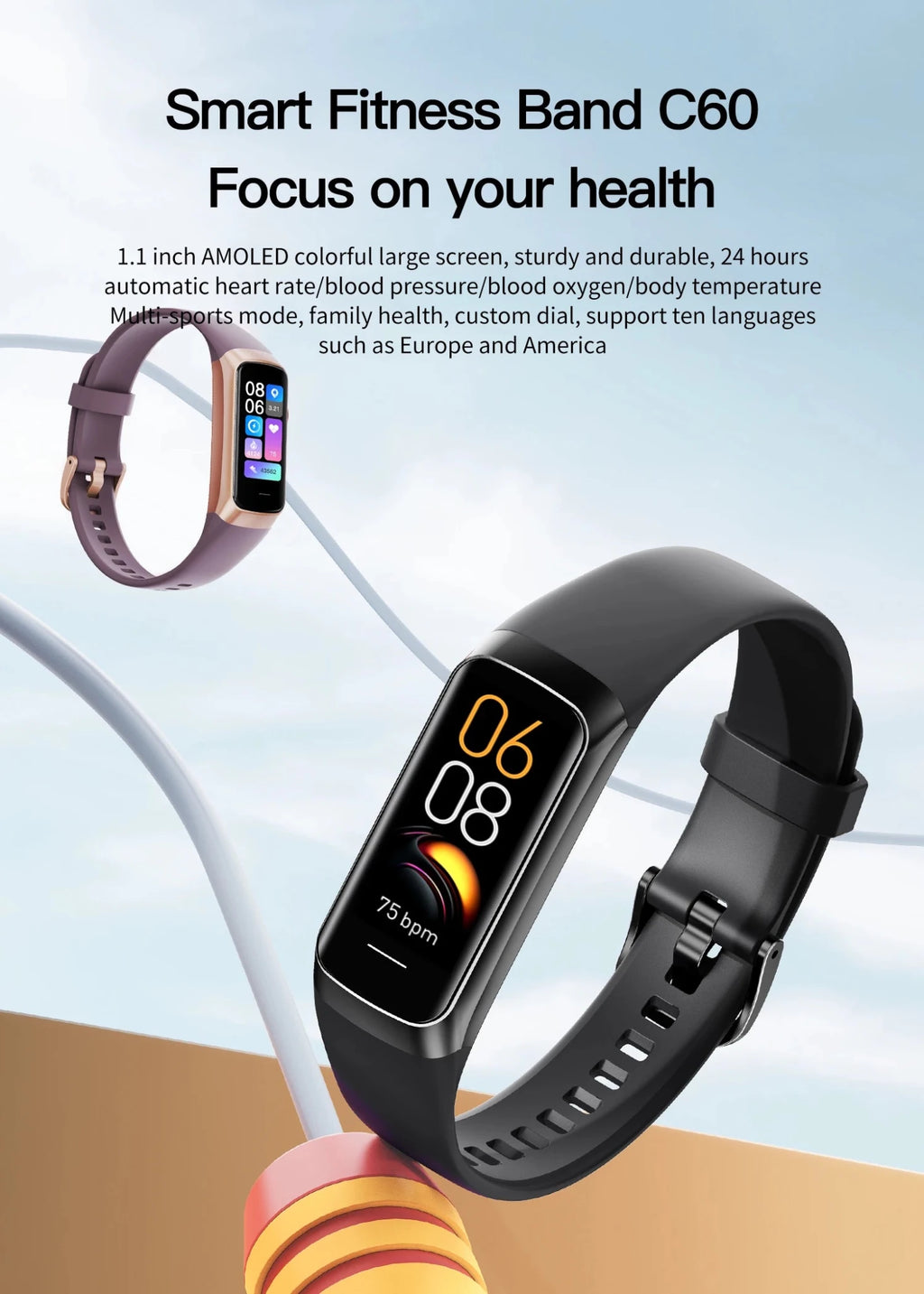 LIGE Amoled Smart Watch Men 2025 Smart Band Women Heart Rate Blood Smartwartch Waterproof Smart Bracelet Sport Fitness Tracker - Cozy & Co. Market