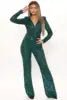 Liu Ming New Arrivals Women Sexy V Neck Tight Nightclub Bodysuit Sequin Jumpsuit - Cozy & Co. Market