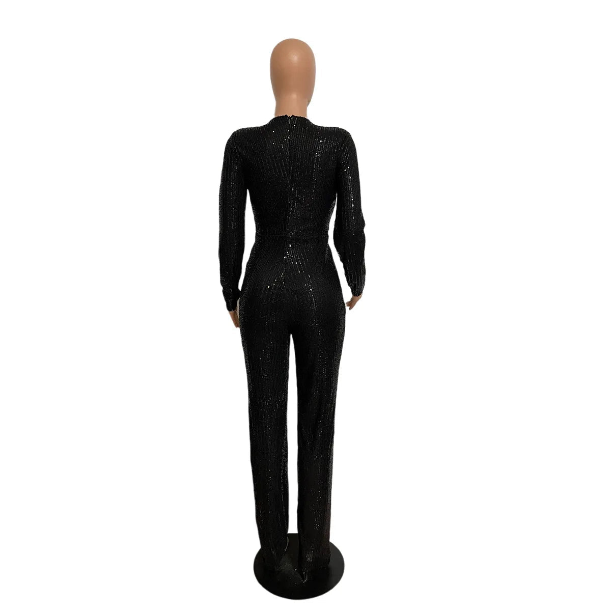 Liu Ming New Arrivals Women Sexy V Neck Tight Nightclub Bodysuit Sequin Jumpsuit - Cozy & Co. Market