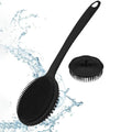 Long Handle Bath Brush and Shampoo Brush Set - Exfoliating Body Scrubber & Scalp Massage Brush for Shower, Bath & Skin Care (2-P - Cozy & Co. Market