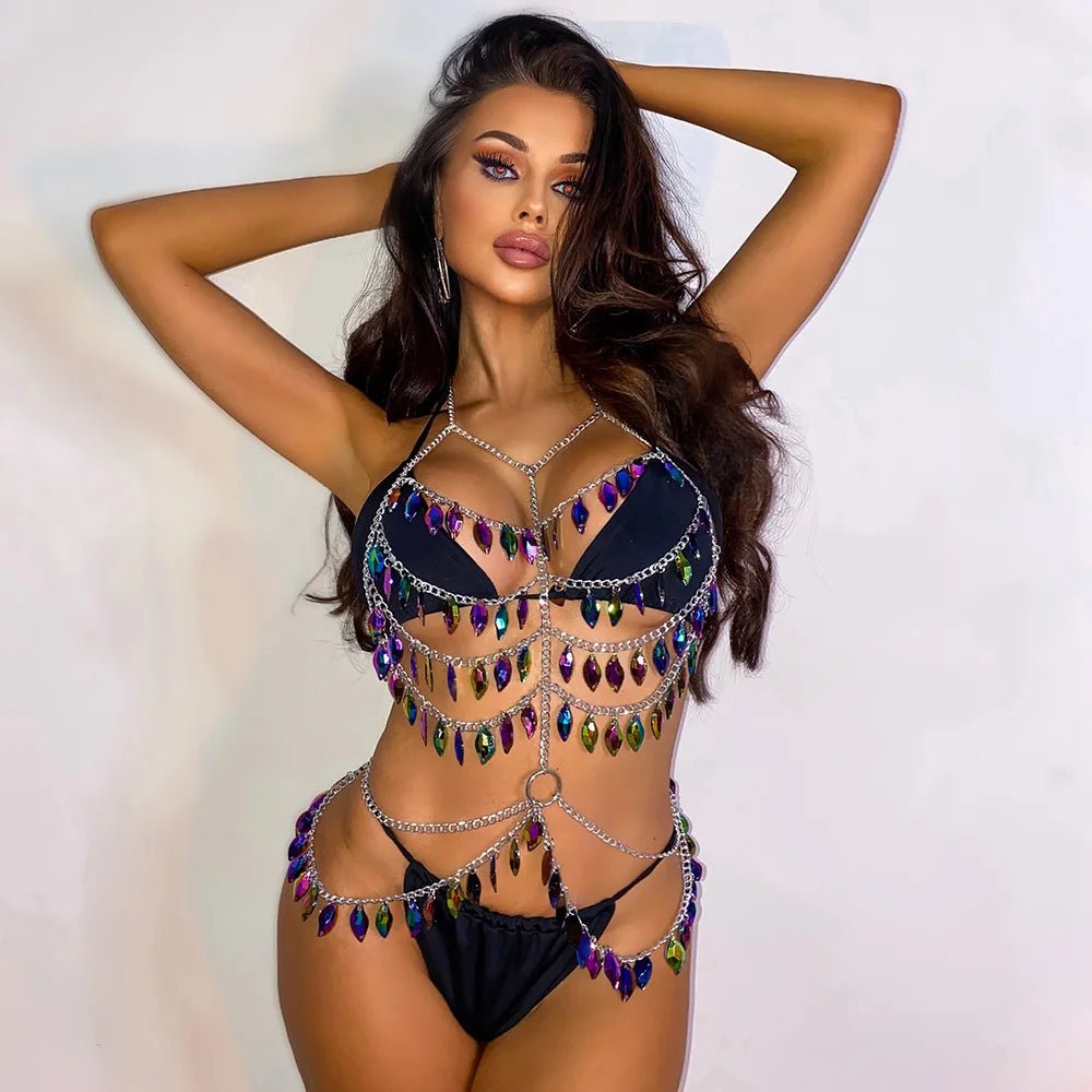 Luxury Hollow Out Jewelry Crystal Sexy Vest Women Crop Top Rhinestone Chain Sexy Bra - Cozy & Co. Market