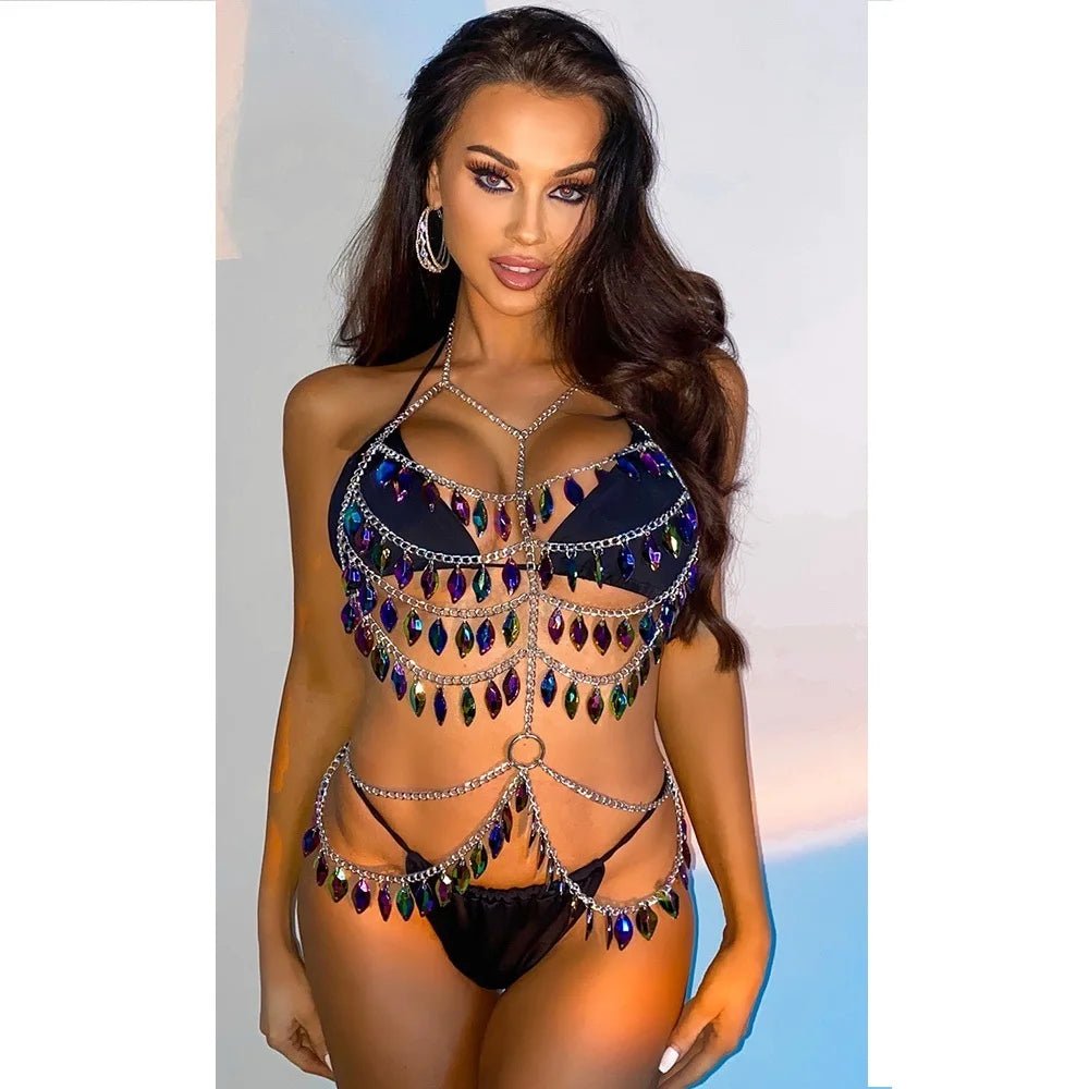 Luxury Hollow Out Jewelry Crystal Sexy Vest Women Crop Top Rhinestone Chain Sexy Bra - Cozy & Co. Market