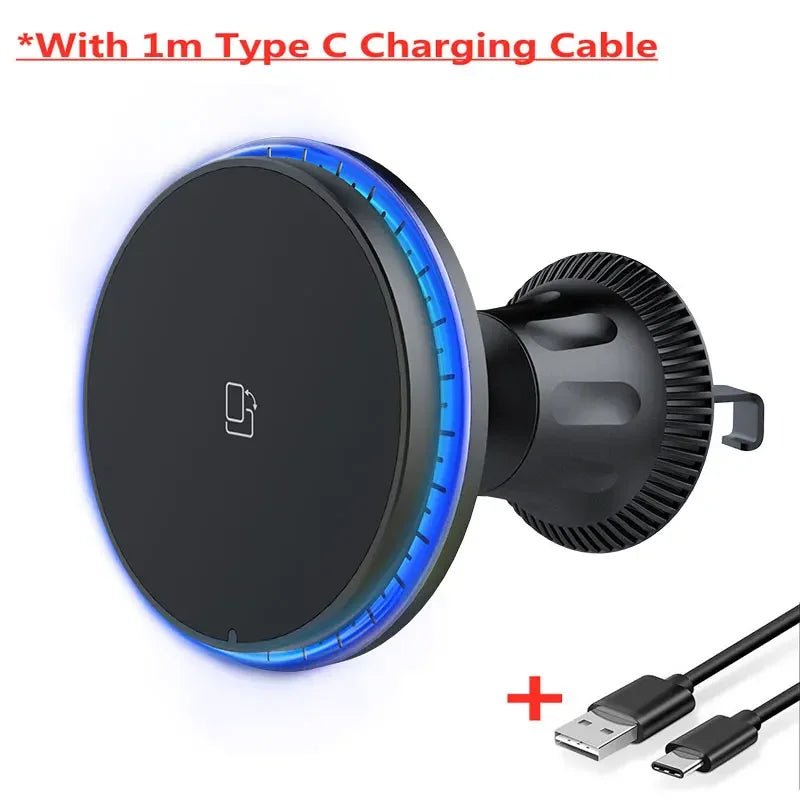 Magnetic Car Wireless Charger RGB For iPhone12 13 14 15 16 17 Pro Max Macsafe Car Phone Holder Stand Mount Fast Charging Station - Cozy & Co. Market