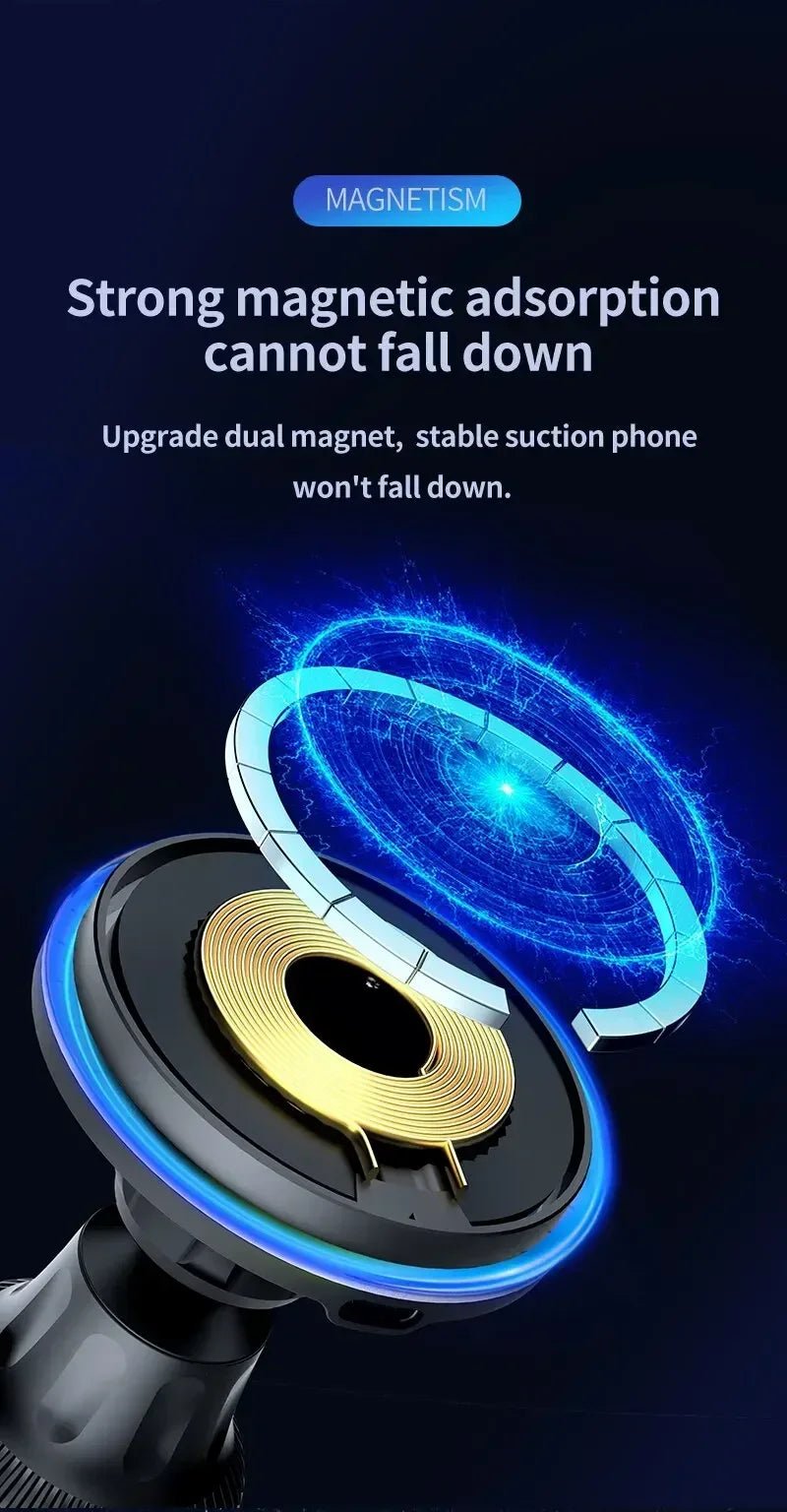 Magnetic Car Wireless Charger RGB For iPhone12 13 14 15 16 17 Pro Max Macsafe Car Phone Holder Stand Mount Fast Charging Station - Cozy & Co. Market