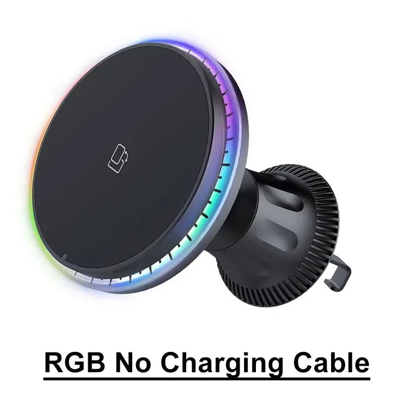 Magnetic Car Wireless Charger RGB For iPhone12 13 14 15 16 17 Pro Max Macsafe Car Phone Holder Stand Mount Fast Charging Station - Cozy & Co. Market