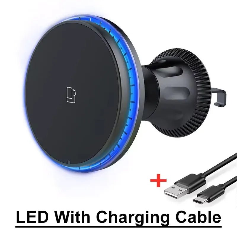 Magnetic Car Wireless Charger RGB For iPhone12 13 14 15 16 17 Pro Max Macsafe Car Phone Holder Stand Mount Fast Charging Station - Cozy & Co. Market