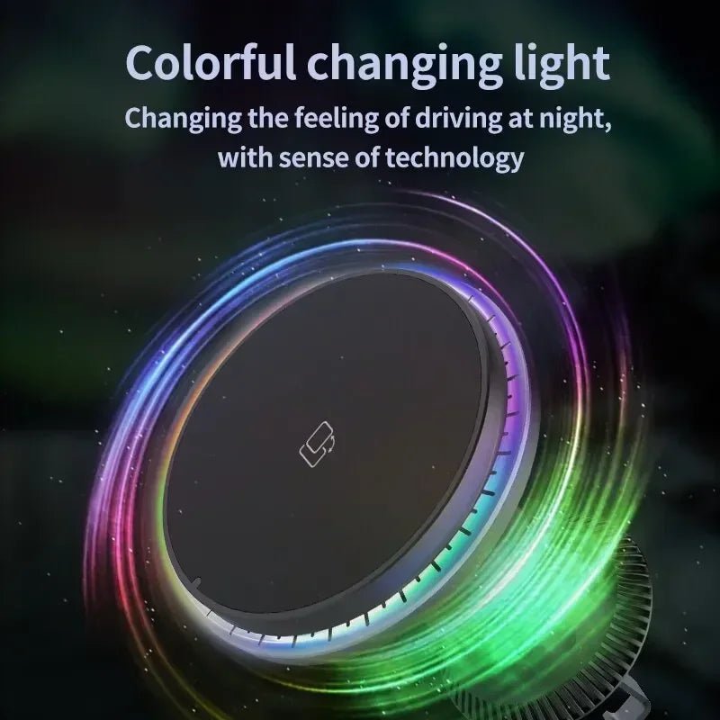 Magnetic Car Wireless Charger RGB For iPhone12 13 14 15 16 17 Pro Max Macsafe Car Phone Holder Stand Mount Fast Charging Station - Cozy & Co. Market