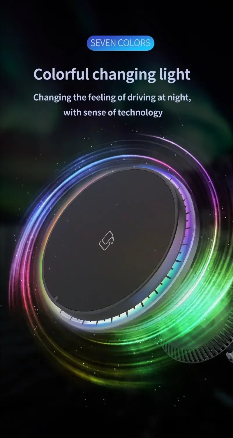 Magnetic Car Wireless Charger RGB For iPhone12 13 14 15 16 17 Pro Max Macsafe Car Phone Holder Stand Mount Fast Charging Station - Cozy & Co. Market