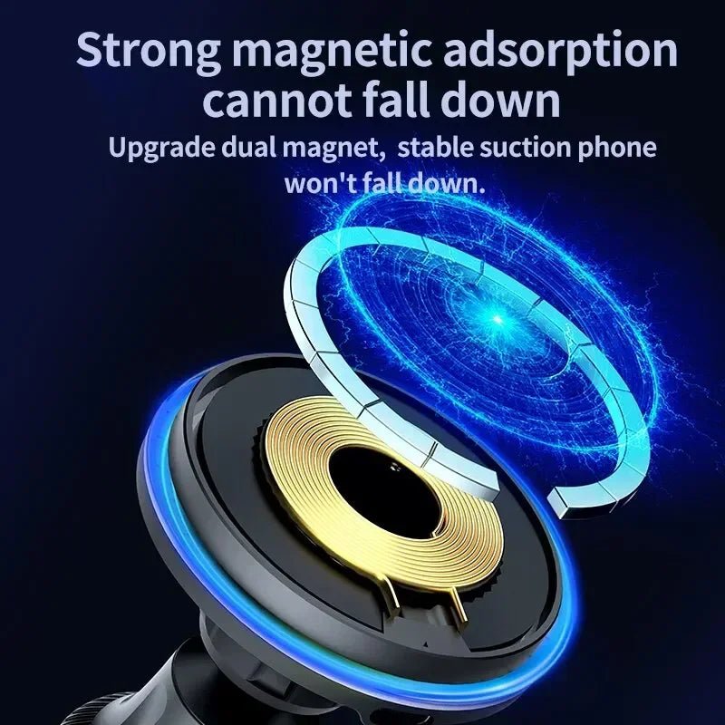 Magnetic Car Wireless Charger RGB For iPhone12 13 14 15 16 17 Pro Max Macsafe Car Phone Holder Stand Mount Fast Charging Station - Cozy & Co. Market