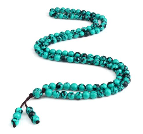 Men's Natural Stone Malachite 108 Beaded Necklace - Cozy & Co. Market