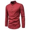 Men's Slim Fit Long Sleeve Cotton Polyester Shirt - Autumn Casual Business Blouse Top (Custom Logo Available) - Cozy & Co. Market