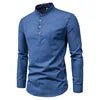 Men's Slim Fit Long Sleeve Cotton Polyester Shirt - Autumn Casual Business Blouse Top (Custom Logo Available) - Cozy & Co. Market