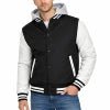 Men's Streetwear Winter Windproof Thick Solid Color Hooded Varsity Jacket Finished Covered Button Closure Detachable Hood 100% - Cozy & Co. Market