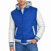 Men's Streetwear Winter Windproof Thick Solid Color Hooded Varsity Jacket Finished Covered Button Closure Detachable Hood 100% - Cozy & Co. Market