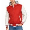 Men's Streetwear Winter Windproof Thick Solid Color Hooded Varsity Jacket Finished Covered Button Closure Detachable Hood 100% - Cozy & Co. Market