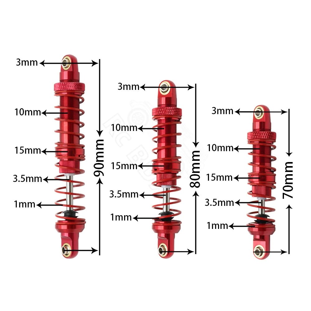 Metal 70mm 80mm 90mm 100mm 110mm 120mm Shock Absorber Oil Damper for 1/10 RC Crawler Car Axial SCX10 AXI03007 RBX10 D90 TRX4 - Cozy & Co. Market
