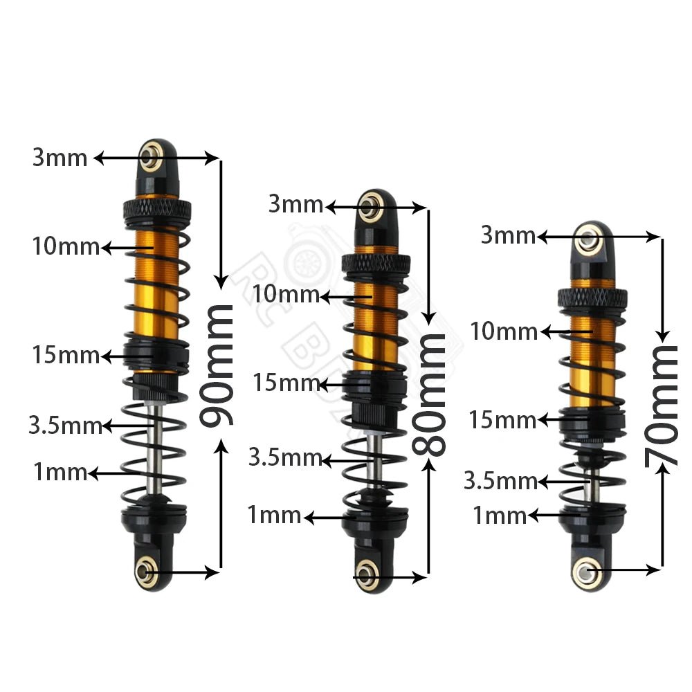 Metal 70mm 80mm 90mm 100mm 110mm 120mm Shock Absorber Oil Damper for 1/10 RC Crawler Car Axial SCX10 AXI03007 RBX10 D90 TRX4 - Cozy & Co. Market