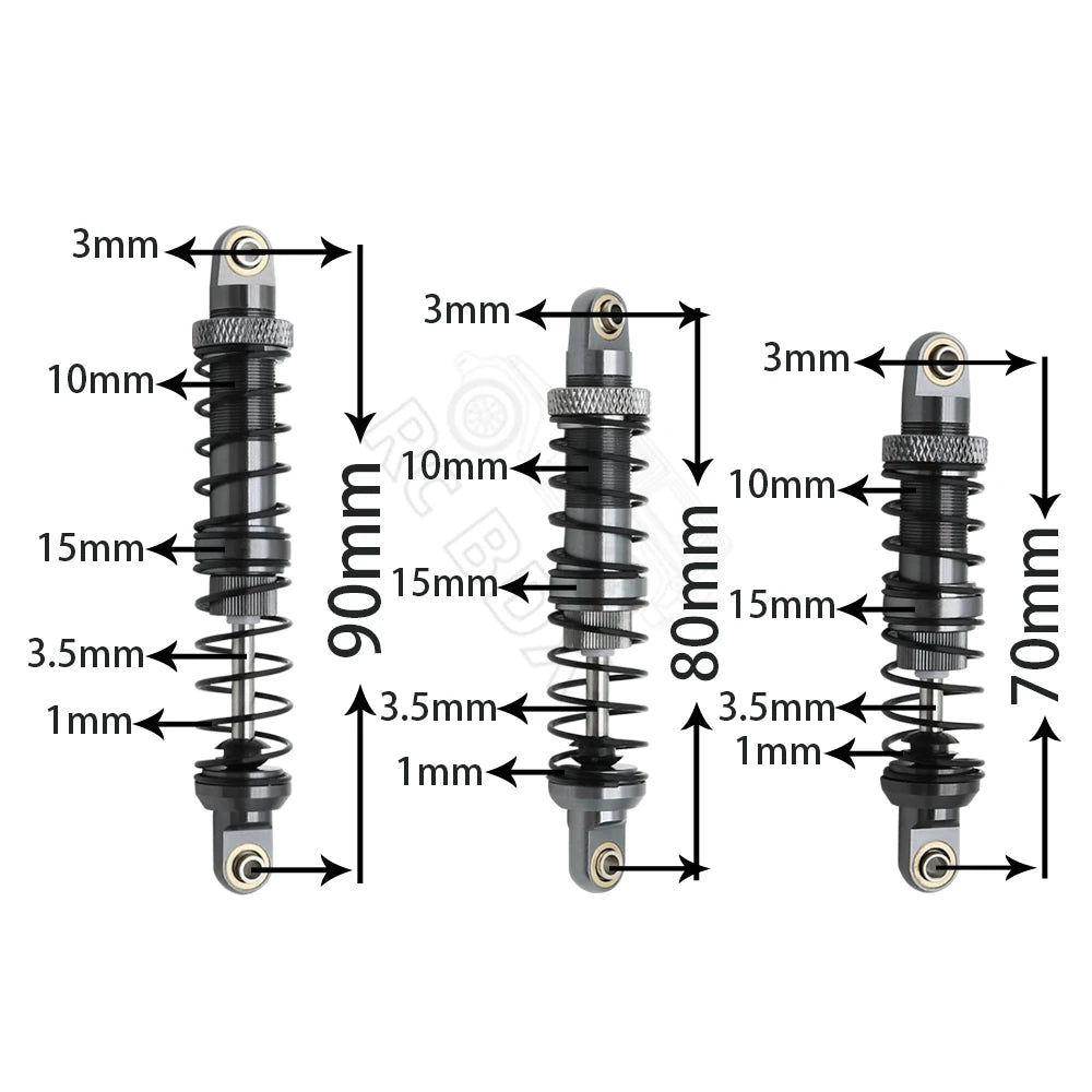 Metal 70mm 80mm 90mm 100mm 110mm 120mm Shock Absorber Oil Damper for 1/10 RC Crawler Car Axial SCX10 AXI03007 RBX10 D90 TRX4 - Cozy & Co. Market