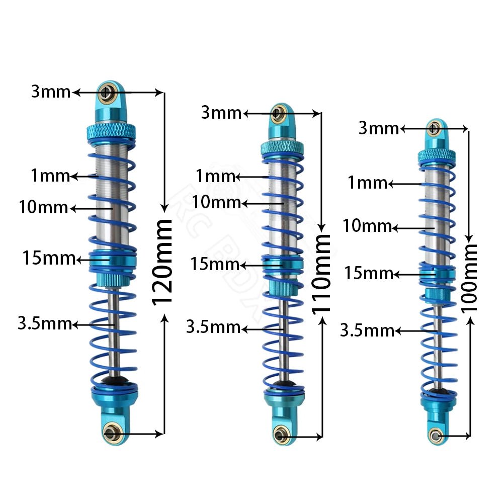 Metal 70mm 80mm 90mm 100mm 110mm 120mm Shock Absorber Oil Damper for 1/10 RC Crawler Car Axial SCX10 AXI03007 RBX10 D90 TRX4 - Cozy & Co. Market