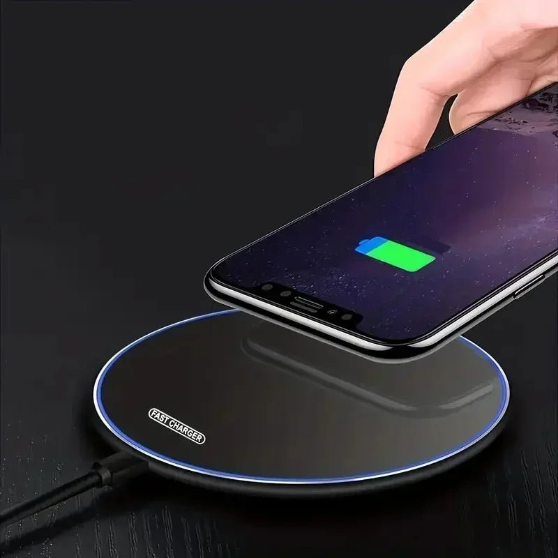 Metal Wireless Charger Pad Led Light for iPhone 17 16 15 14 13 12 Pro Max Samsung S25 Xiaomi Mini Fast Wireless Charging Station - Cozy & Co. Market