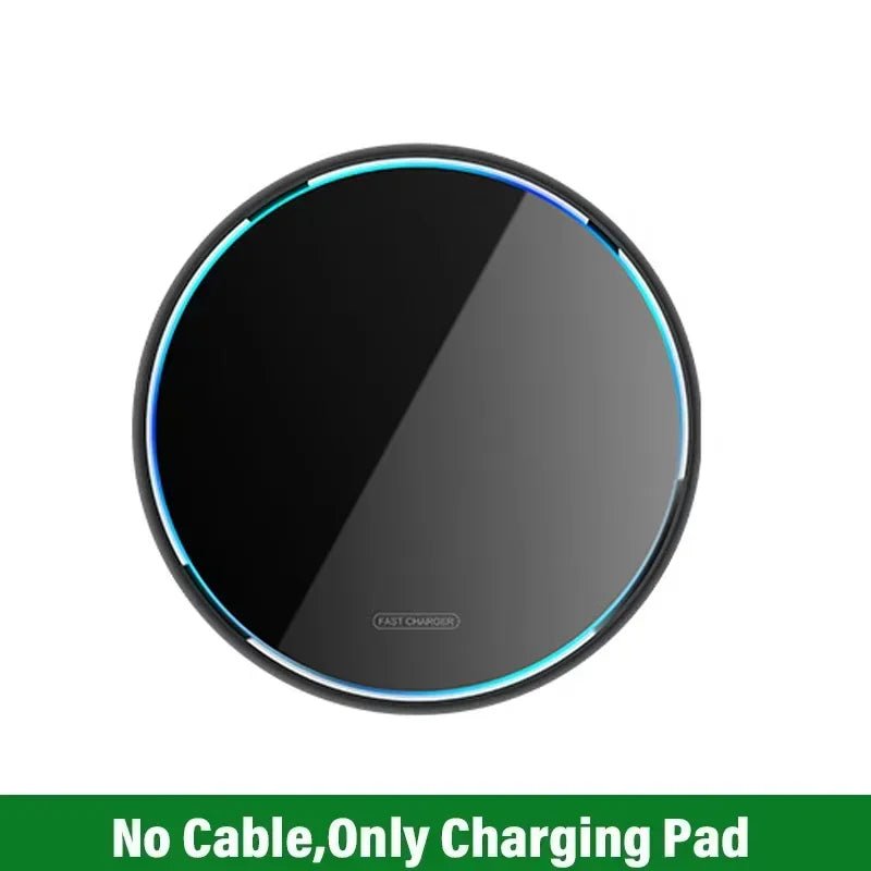 Metal Wireless Charger Pad Led Light for iPhone 17 16 15 14 13 12 Pro Max Samsung S25 Xiaomi Mini Fast Wireless Charging Station - Cozy & Co. Market