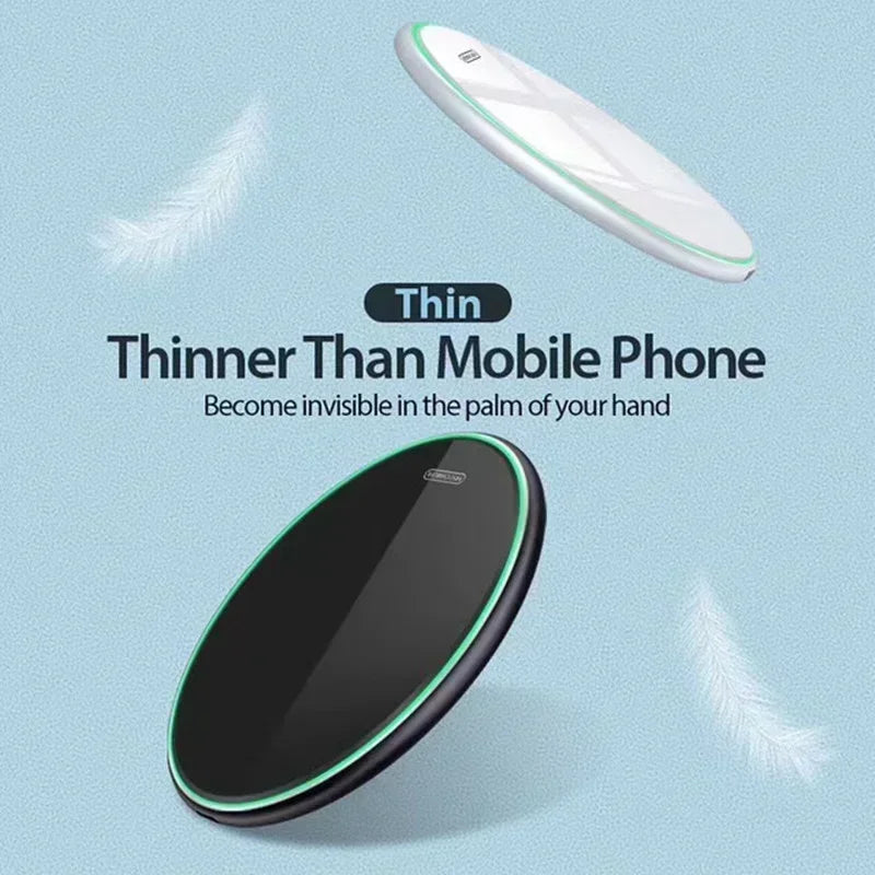 Metal Wireless Charger Pad Led Light for iPhone 17 16 15 14 13 12 Pro Max Samsung S25 Xiaomi Mini Fast Wireless Charging Station - Cozy & Co. Market