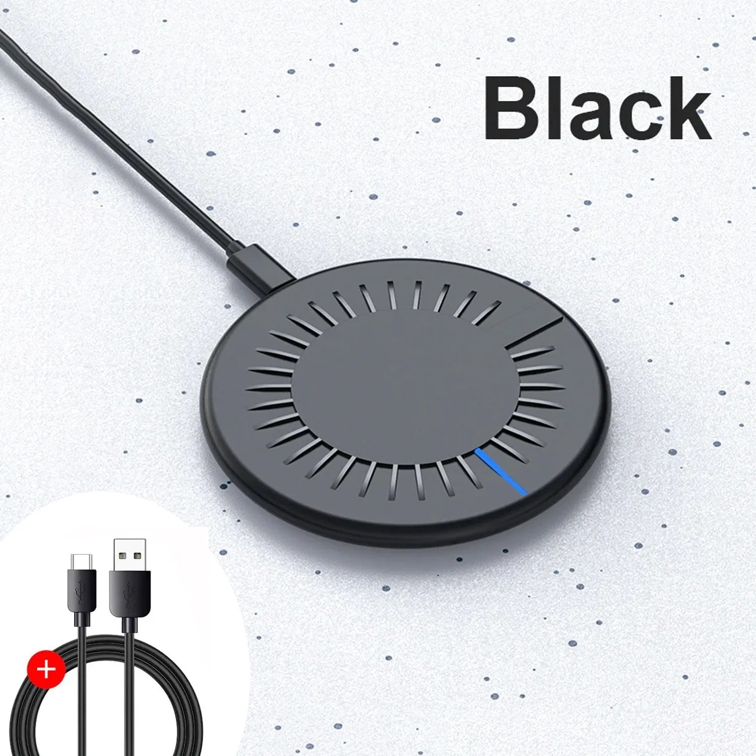 Metal Wireless Charger Pad Led Light for iPhone 17 16 15 14 13 12 Pro Max Samsung S25 Xiaomi Mini Fast Wireless Charging Station - Cozy & Co. Market