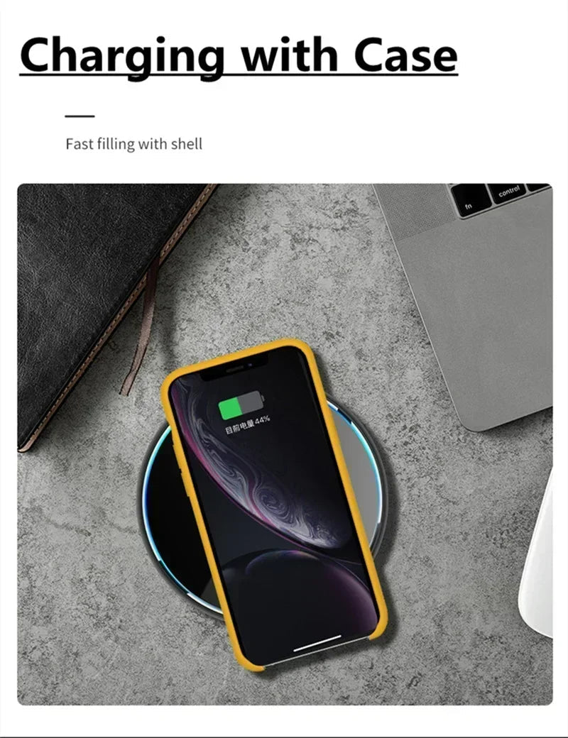 Metal Wireless Charger Pad Led Light for iPhone 17 16 15 14 13 12 Pro Max Samsung S25 Xiaomi Mini Fast Wireless Charging Station - Cozy & Co. Market