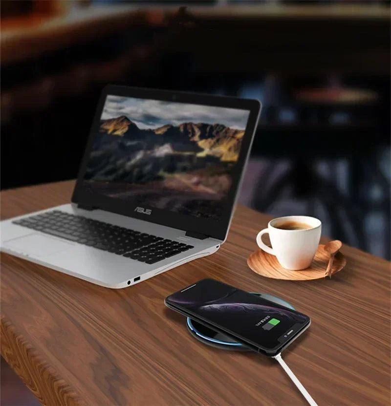 Metal Wireless Charger Pad Led Light for iPhone 17 16 15 14 13 12 Pro Max Samsung S25 Xiaomi Mini Fast Wireless Charging Station - Cozy & Co. Market