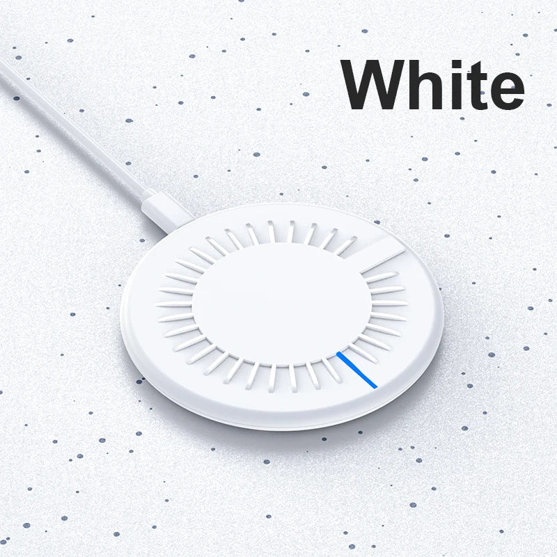 Metal Wireless Charger Pad Led Light for iPhone 17 16 15 14 13 12 Pro Max Samsung S25 Xiaomi Mini Fast Wireless Charging Station - Cozy & Co. Market