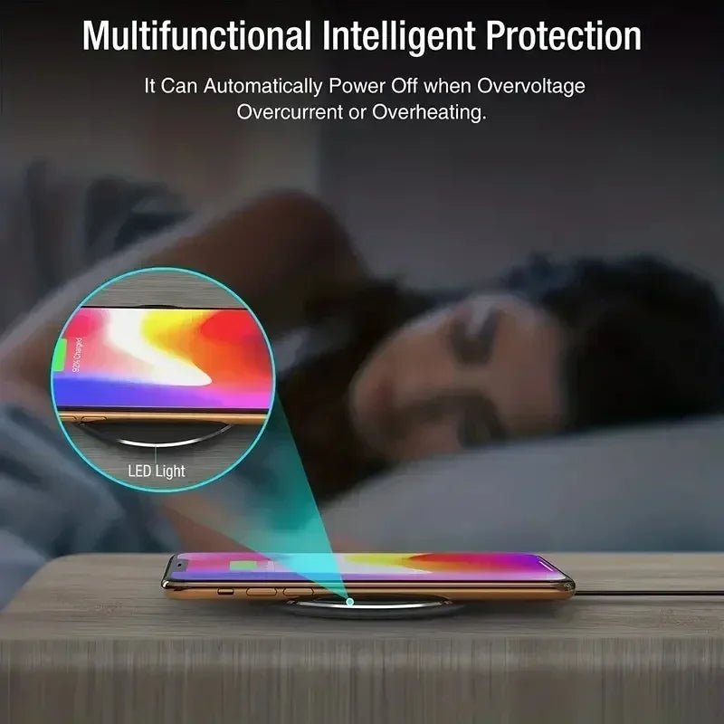 Metal Wireless Charger Pad Led Light for iPhone 17 16 15 14 13 12 Pro Max Samsung S25 Xiaomi Mini Fast Wireless Charging Station - Cozy & Co. Market