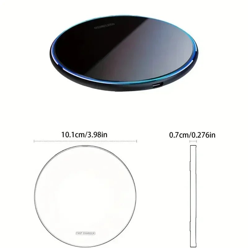 Metal Wireless Charger Pad Led Light for iPhone 17 16 15 14 13 12 Pro Max Samsung S25 Xiaomi Mini Fast Wireless Charging Station - Cozy & Co. Market