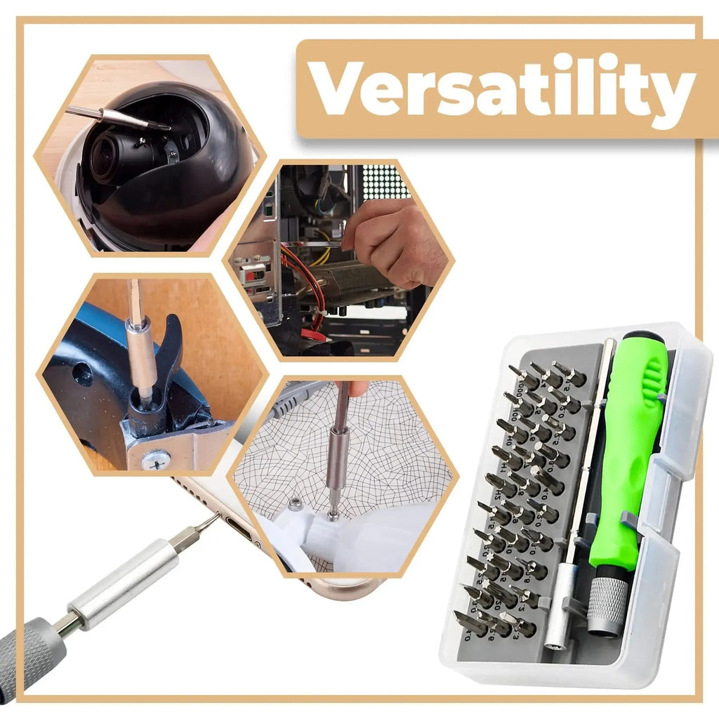 Mini 32-in-1 Precision Screwdriver Set Magnetic Phillips Bits Multifunctional Hand Repair Tool Kit for Phone Watch Glasses PC - Cozy & Co. Market