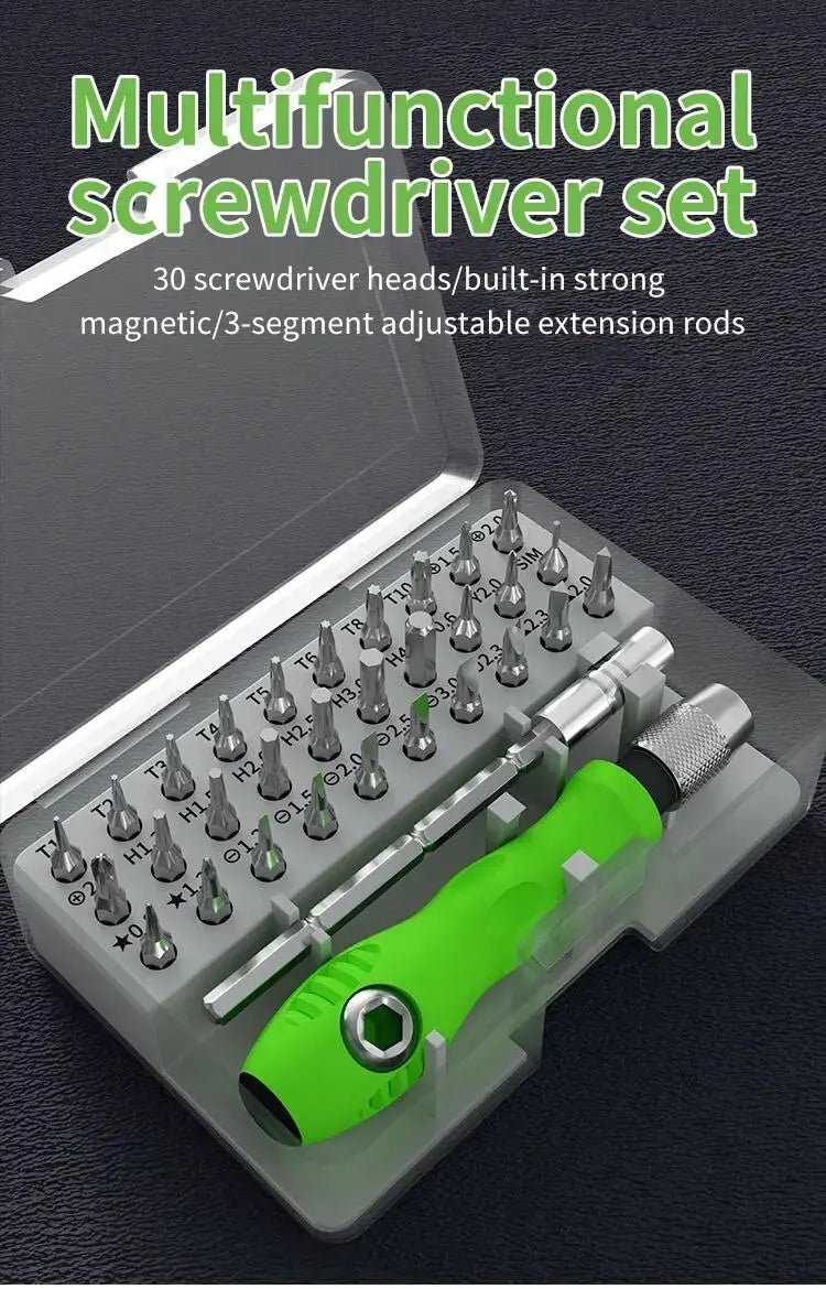 Mini 32-in-1 Precision Screwdriver Set Magnetic Phillips Bits Multifunctional Hand Repair Tool Kit for Phone Watch Glasses PC - Cozy & Co. Market