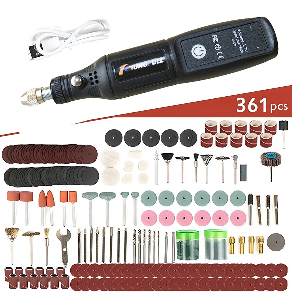 Mini Electric Drill USB Wireless Mini Handheld Drill Rotary Tool Woodworking Engraving Pen Dremel Tools for Jewelry Metal Glass - Cozy & Co. Market